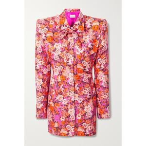 Magda Butrym FloralPrint Pink Silk Mini Shirt Dress Size 36